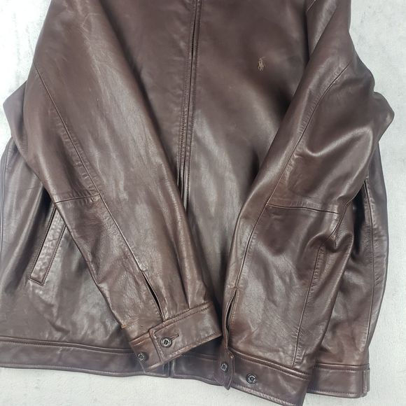 Polo Ralph Lauren Vintage Butter Soft Genuine Leather Jacket XL - Picture 10 of 16